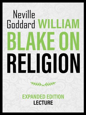 cover image of William Blake On Religion--Expanded Edition Lecture